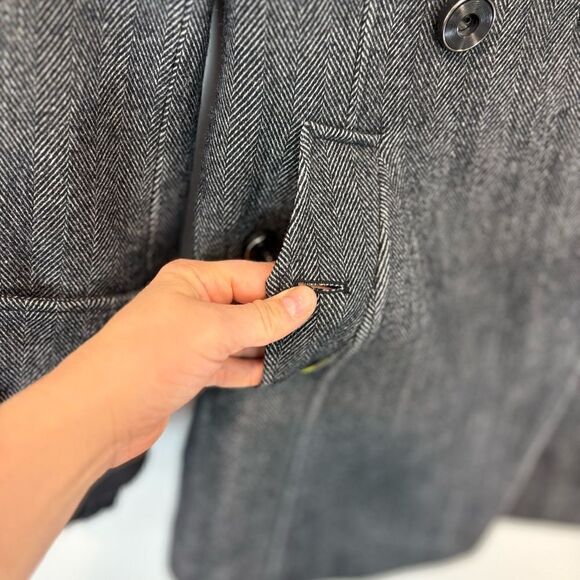Soia & Kyo Gray Wool Herringbone Warm Coat Double lining sz XS - Picture 3 of 13